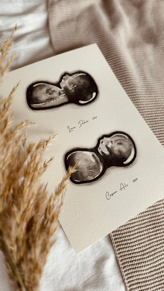 Echo Schilderij  Duo A4 - Zwart