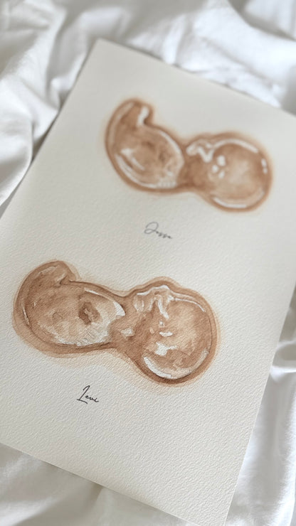 Echo Schilderij  Duo A4 - Nude