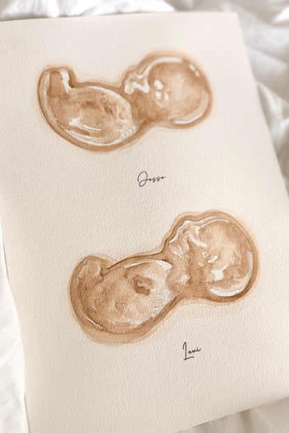 Echo Schilderij  Duo A4 - Nude